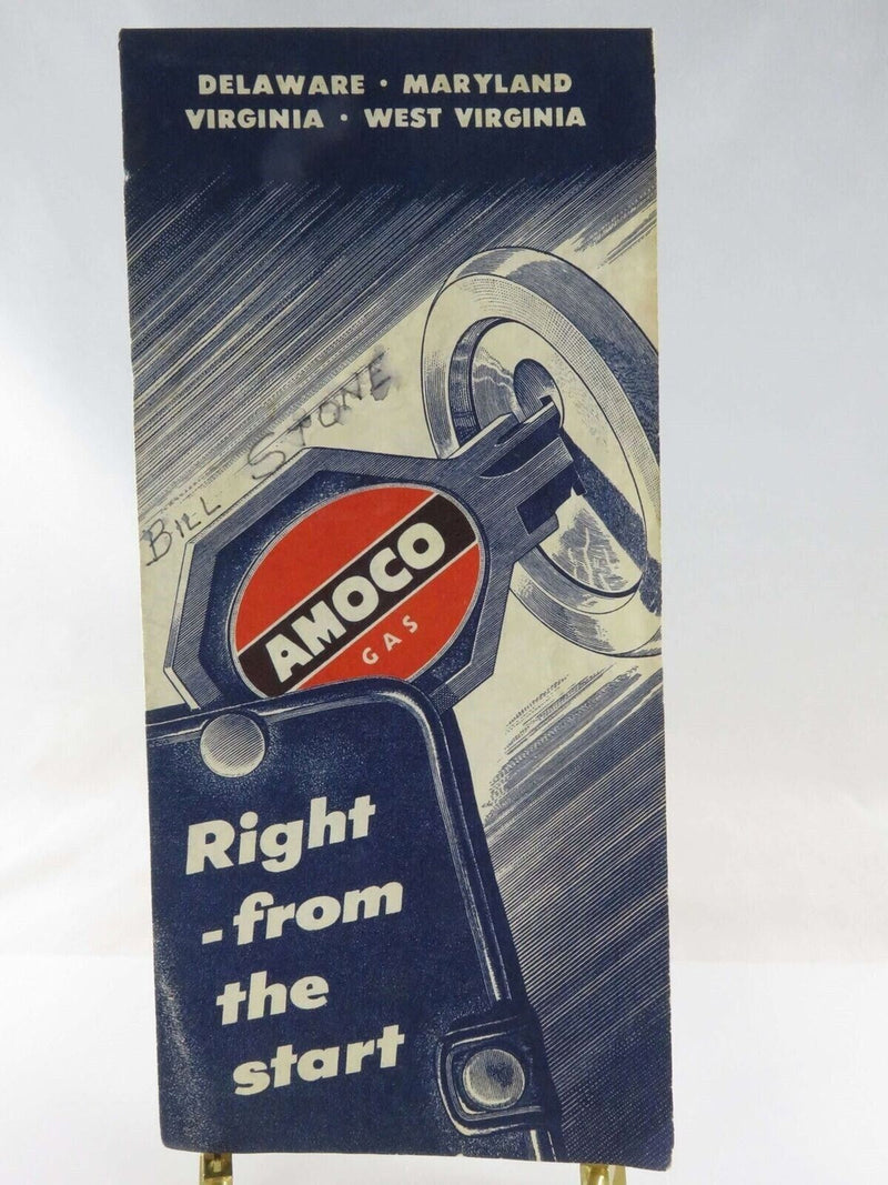 1956 Amoco Gas Delaware, Maryland, Virginia, W. Virginia Map Rand McNally Map Art product image for Just Stuff I Sell, clear front view, neutral background, original listing photo, optimized descriptive alt text, centered composition variant 6