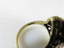 Antique 14K Gold Onyx Cameo Ring Art Nouveau Edwardian Style Size 5.5