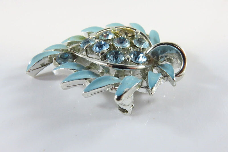 Lisner Blue Paste Blue Enamel White Metal Brooch for Restoration product image for Just Stuff I Sell, clear front view, neutral background, original listing photo, optimized descriptive alt text, centered composition variant 6