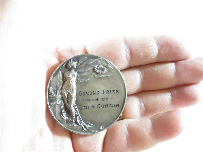 1932 Motorcycle Racing Medal Art Deco Solid Silver Scottish by Elkington & Co product image for Just Stuff I Sell, clear front view, neutral background, original listing photo, optimized descriptive alt text, centered composition variant 6