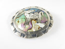 Vintage 925 Fancy Pack Mule Brooch Abalone Inlay Taxco FCA Eagle 3 Pendant product image for Just Stuff I Sell, clear front view, neutral background, original listing photo, optimized descriptive alt text, centered composition variant 2