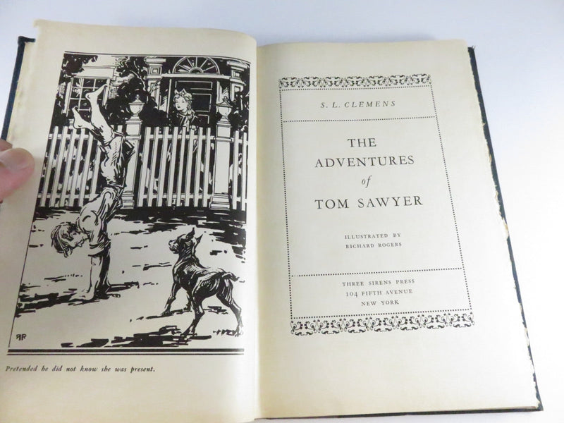 The Adventures of Tom Sawyer Mark Twain Illustrated Richard Rogers Three Sirens Press 1933 product image for Just Stuff I Sell, clear front view, neutral background, original listing photo, optimized descriptive alt text, centered composition variant 8