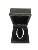 Bold Victorian Style Oval Onyx Rosy Yellow Gold Accented Cocktail Ring Flower Si product image for Just Stuff I Sell, clear front view, neutral background, original listing photo, optimized descriptive alt text, centered composition variant 5