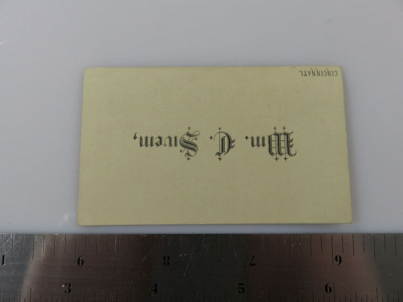Antique Victorian Calling Card WM. C. Sivem Cincinnati Ohio Circa 1890's product image for Just Stuff I Sell, clear front view, neutral background, original listing photo, optimized descriptive alt text, centered composition variant 7