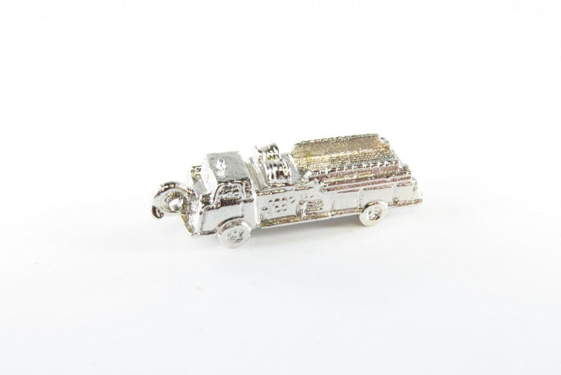 Sterling Fire Truck Charm Rhodium Plate No Polish Sterling Charm product image for Just Stuff I Sell, clear front view, neutral background, original listing photo, optimized descriptive alt text, centered composition variant 3