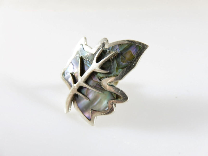 Vintage Unmatched Maple Leaf Abalone & Sterling Taxco Mexico APO Single Silver Earring product image for Just Stuff I Sell, clear front view, neutral background, original listing photo, optimized descriptive alt text, centered composition variant 3