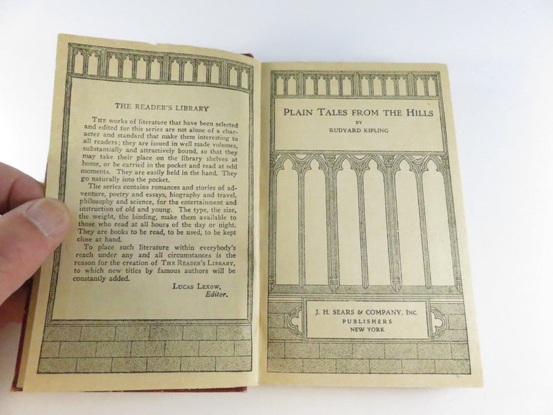 Plain Tales from the Hills Rudyard Kipling Reader’s Library J.H. Sears Early 20th Century product image for Just Stuff I Sell, clear front view, neutral background, original listing photo, optimized descriptive alt text, centered composition variant 8