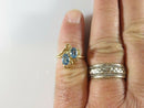 14K Yellow Gold Ring Size 6 3/4 with a Pair 6mm x 4mm Oval Cut Blue Topaz product image for Just Stuff I Sell, clear front view, neutral background, original listing photo, optimized descriptive alt text, centered composition variant 10