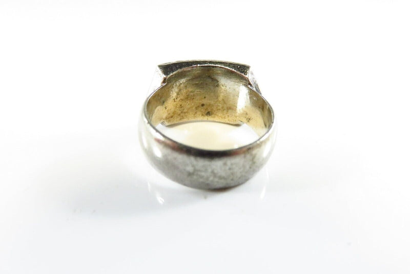 Triple Stone Blackened Silver Metal Ring Round Faceted Glass Size 5 1/2 product image for Just Stuff I Sell, clear front view, neutral background, original listing photo, optimized descriptive alt text, centered composition variant 5