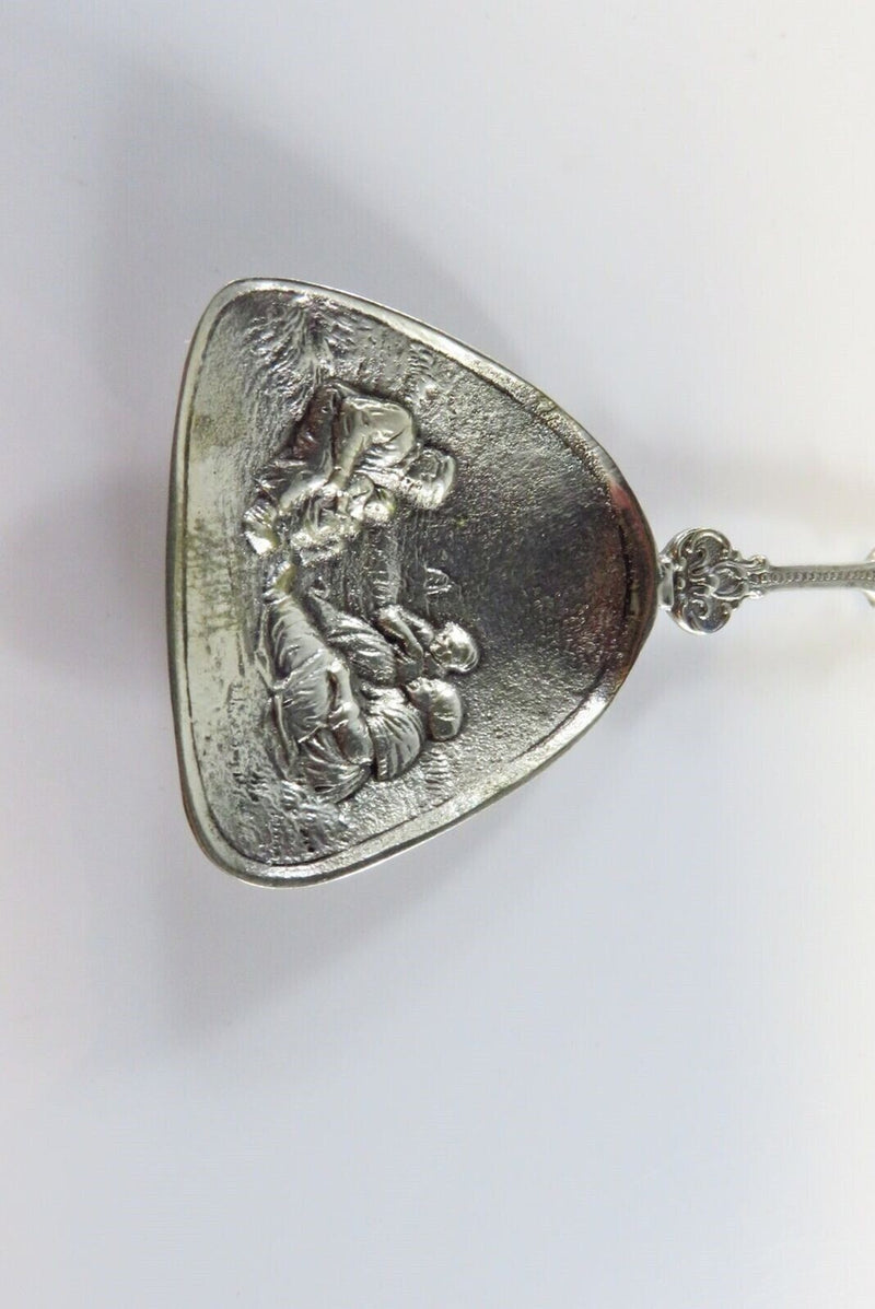 Curacao 90  Repousse Sugar Spoon Dutch Style 5 1/8" Long 11.8 grams