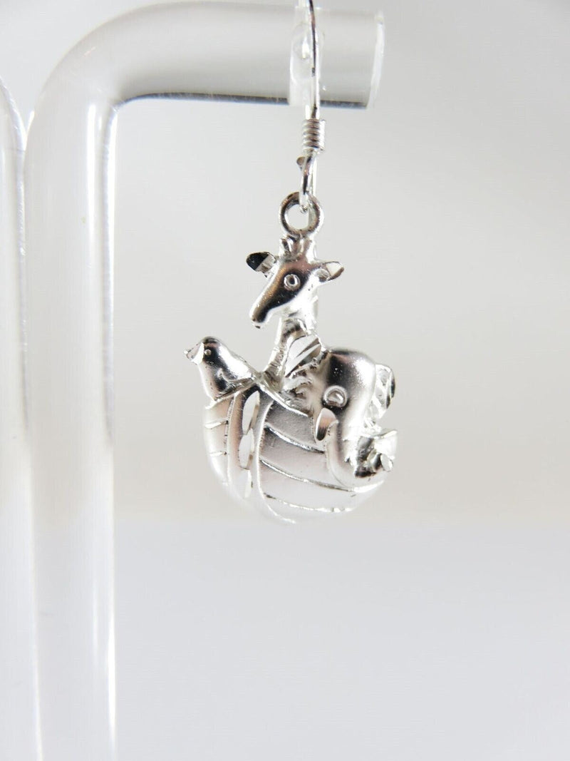 Nice Noah's Ark Elephant Giraffe & Bird Sterling Silver Dangling Earring Set product image for Just Stuff I Sell, clear front view, neutral background, original listing photo, optimized descriptive alt text, centered composition variant 3