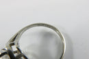 Vintage 10K White Gold Lab Created Quartz Bypass Ring Size 5.5 S-F Inc
