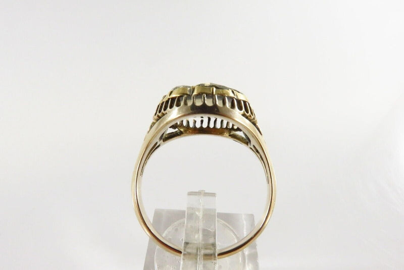 Victorian Round Rose Cut Diamond Cluster Statement Ring Unisex Size 10