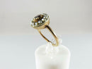 Georgian 14K Gold Garnet & Pearl Cluster Ring Antique Size 5.5