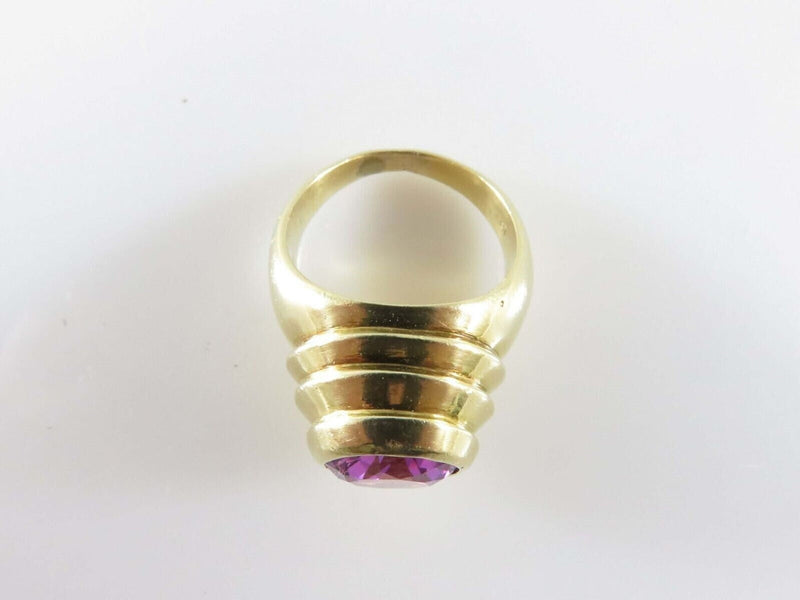 18K Gold Beehive Ring 60's Style 18K Honey Ring Round Cut Purple Sapphire product image for Just Stuff I Sell, clear front view, neutral background, original listing photo, optimized descriptive alt text, centered composition variant 19