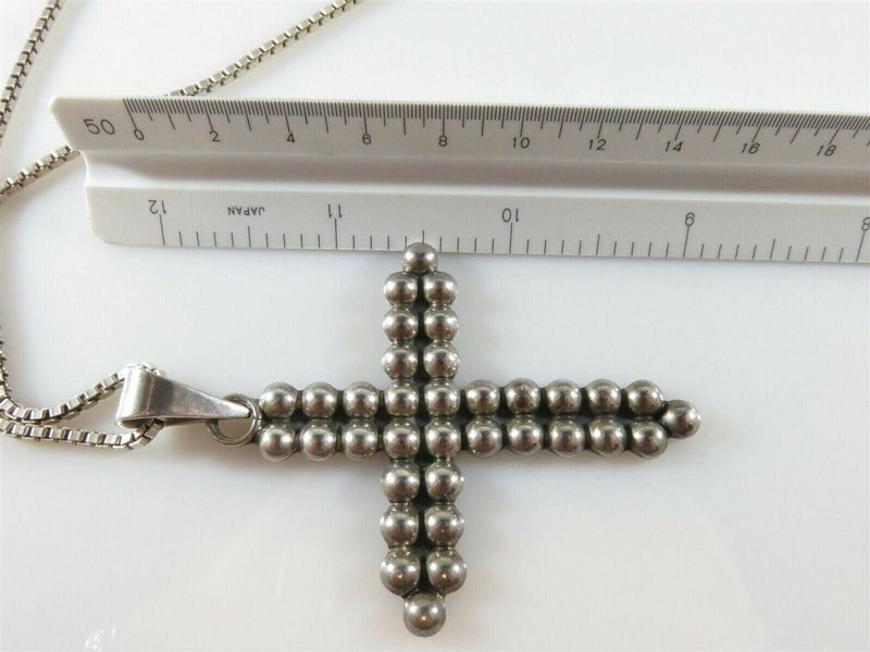 Vintage Beaded Cross 3" x 2" with 24" Box Chain House of Bangles Sterling product image for Just Stuff I Sell, clear front view, neutral background, original listing photo, optimized descriptive alt text, centered composition variant 10