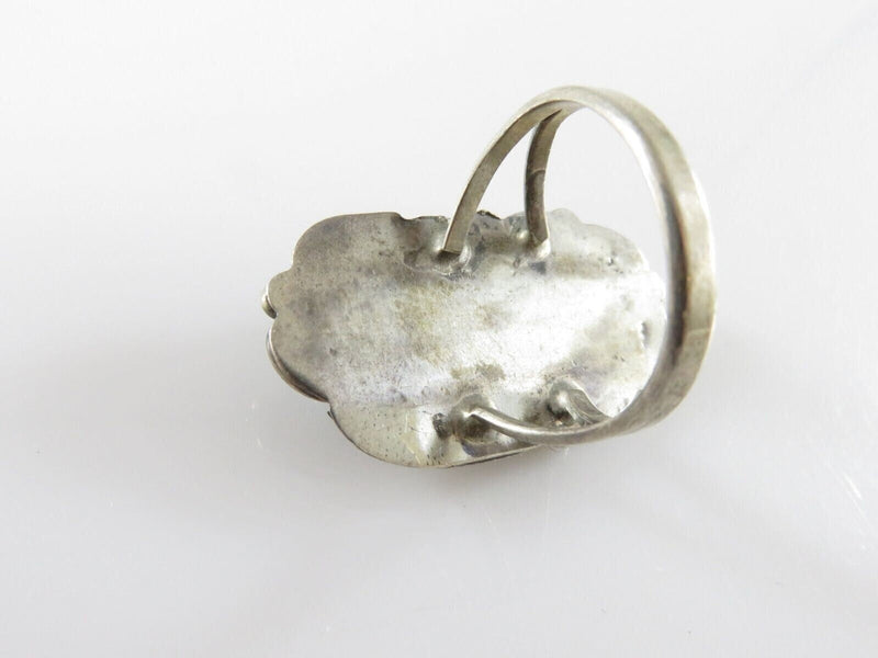 Old Pawn Navajo Double Turquoise Scrolling Feather Finger Ring Size 8.75 product image for Just Stuff I Sell, clear front view, neutral background, original listing photo, optimized descriptive alt text, centered composition variant 4