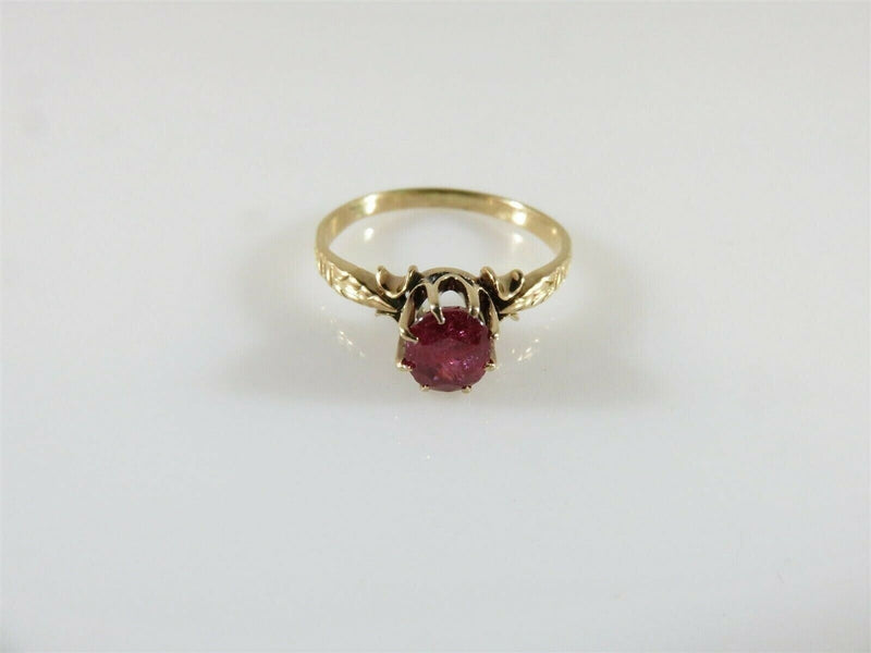 Victorian 14K Gold Ruby Engagement Ring Antique c.1887 Size 4.25 