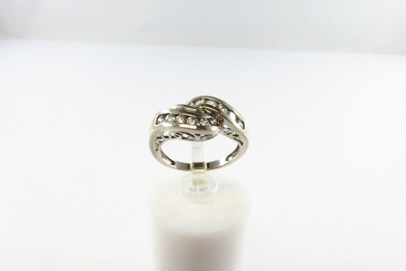 12 Channel Set Cubic Zirconia 14K White Gold Ring 2.8 Grams Size 4.25 MEDA product image for Just Stuff I Sell, clear front view, neutral background, original listing photo, optimized descriptive alt text, centered composition