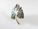 Vintage Unmatched Large Maple Leaf Abalone & Sterling Mexico Single Silver Earring product image for Just Stuff I Sell, clear front view, neutral background, original listing photo, optimized descriptive alt text, centered composition variant 2