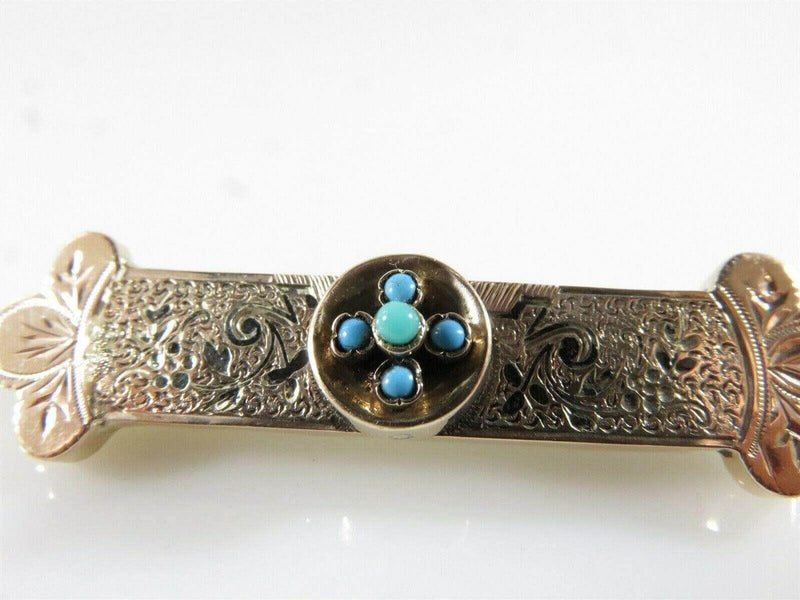 10K Gold Victorian Hat Bar Pin Turquoise and Black Enameled Pin product image for Just Stuff I Sell, clear front view, neutral background, original listing photo, optimized descriptive alt text, centered composition variant 7
