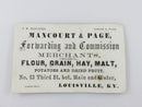 C1880 Mancourt & Page Forwarding and Commission Merchants Calling Card Louisvill product image for Just Stuff I Sell, clear front view, neutral background, original listing photo, optimized descriptive alt text, centered composition