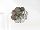 Pinwheel Flower Form Abalone & Sterling CBL Taxco Mexico Screw Back Earrings product image for Just Stuff I Sell, clear front view, neutral background, original listing photo, optimized descriptive alt text, centered composition variant 3