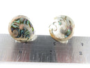 Modernist Round Free Form inlaid Abalone & Sterling NA Taxco Mexico Screw Back Earrings product image for Just Stuff I Sell, clear front view, neutral background, original listing photo, optimized descriptive alt text, centered composition variant 5