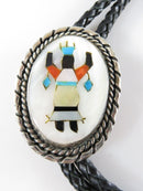 Circa 1960 Zuni Apache Ghan Crown Dancer Inlaid Sterling Silver Bolo Tie Bennett product image for Just Stuff I Sell, clear front view, neutral background, original listing photo, optimized descriptive alt text, centered composition variant 2