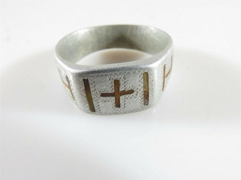 Rare Victorian Era Aluminum Men's Letter H Signet Ring Inlaid Chamfered Size 10. product image for Just Stuff I Sell, clear front view, neutral background, original listing photo, optimized descriptive alt text, centered composition variant 10