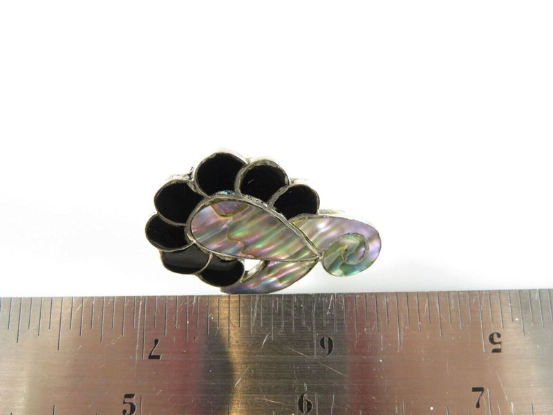 Vintage Abstract Style Unmatched Onyx Abalone & Sterling Disc Taxco ETM Single Earring product image for Just Stuff I Sell, clear front view, neutral background, original listing photo, optimized descriptive alt text, centered composition variant 8