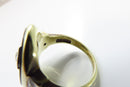 Art Deco 14K Gold Onyx Plaque Ring w/ Diamonds Onyx Size 4