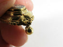 Victorian Gold Filled Floral Taille d'épargne Brooch with Dangle