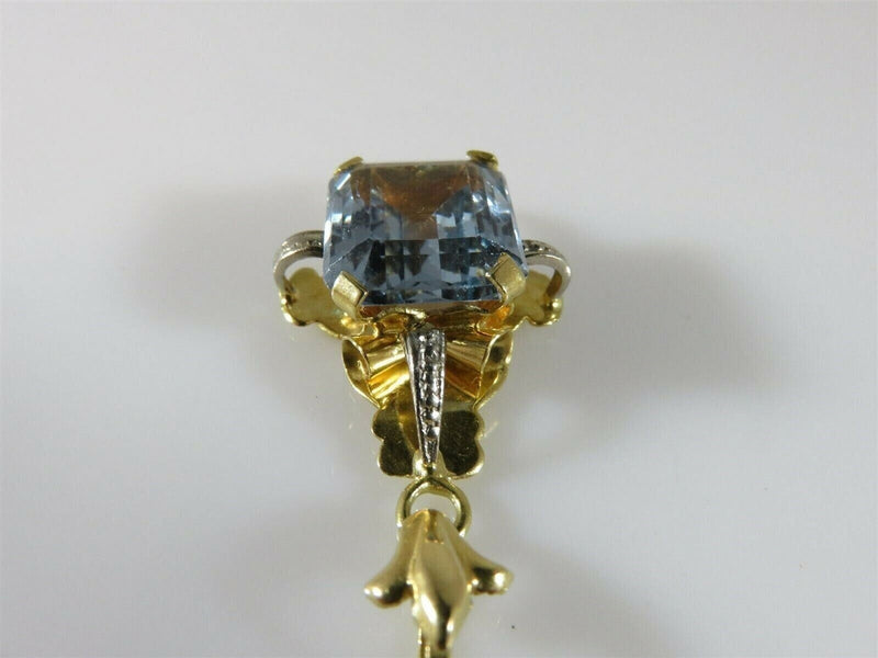 Art Nouveau Arts & Crafts Style 18K Yellow Gold Emerald Cut Blue Spinal Pendant product image for Just Stuff I Sell, clear front view, neutral background, original listing photo, optimized descriptive alt text, centered composition variant 4