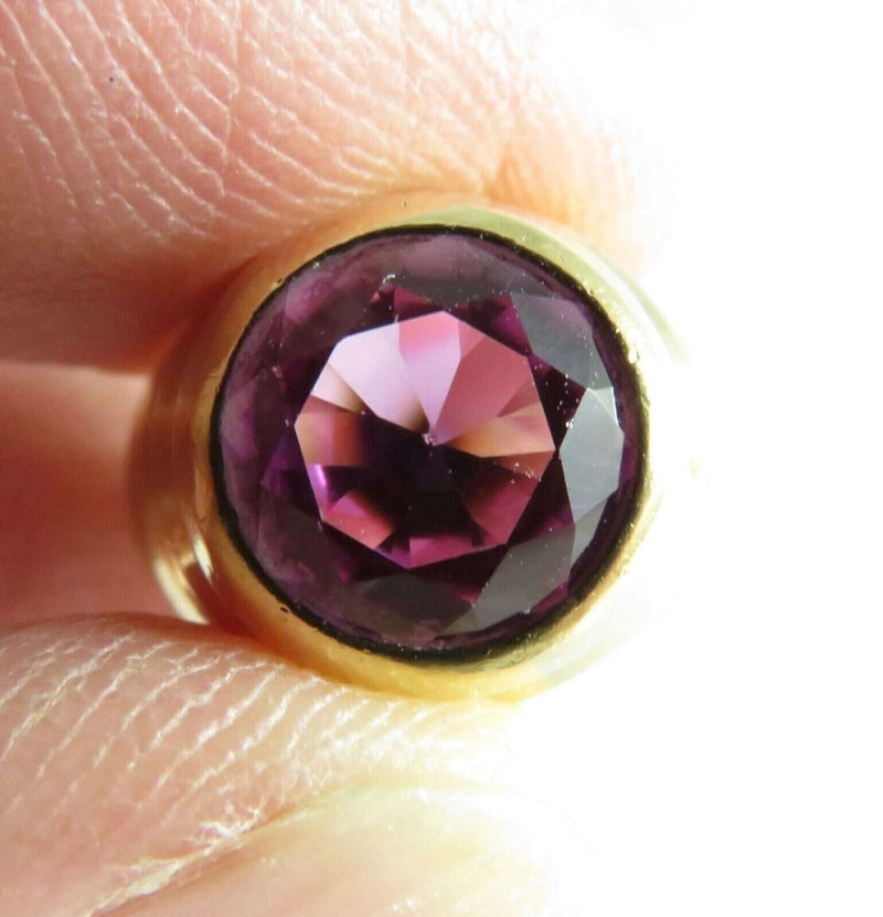 18K Gold Beehive Ring 60's Style 18K Honey Ring Round Cut Purple Sapphire product image for Just Stuff I Sell, clear front view, neutral background, original listing photo, optimized descriptive alt text, centered composition variant 27