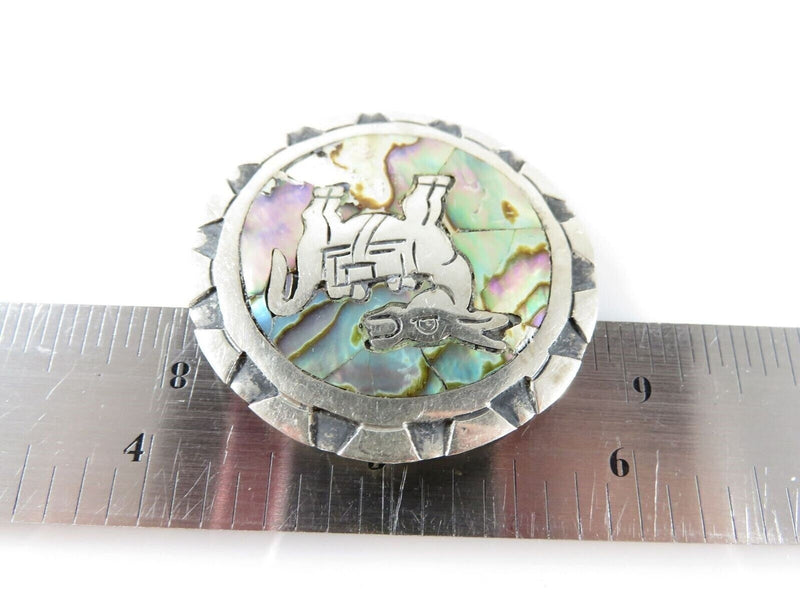 Vintage 925 Fancy Pack Mule Brooch Abalone Inlay Taxco FCA Eagle 3 Pendant product image for Just Stuff I Sell, clear front view, neutral background, original listing photo, optimized descriptive alt text, centered composition variant 7