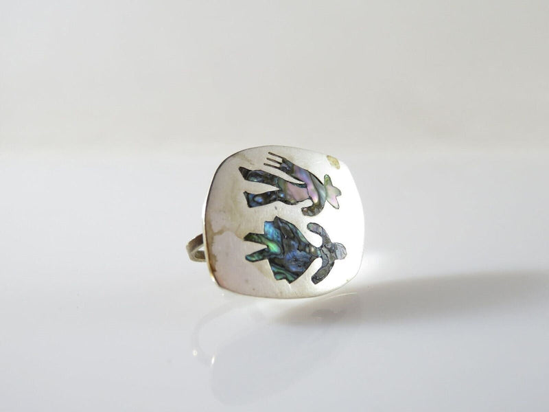 Vintage Unmatched Man & Woman Abalone and Sterling Disc Taxco APO Single Silver Earring product image for Just Stuff I Sell, clear front view, neutral background, original listing photo, optimized descriptive alt text, centered composition variant 2