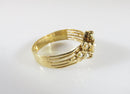Victorian 18K Yellow Gold Three-Leaf Clover Seed Pearl Ring Size 8