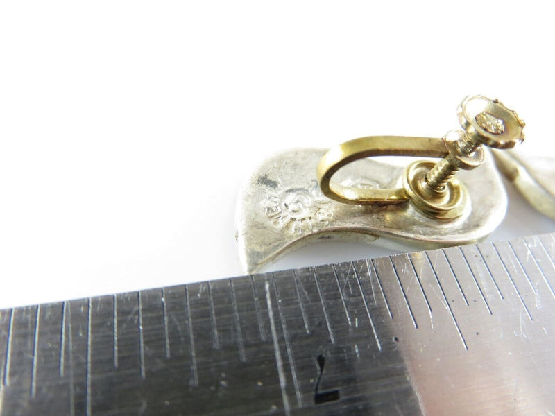 Vintage Modernist Wavy Abalone & Sterling G Taxco Mexico Silver Screw Back Earrings product image for Just Stuff I Sell, clear front view, neutral background, original listing photo, optimized descriptive alt text, centered composition variant 8
