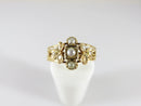 Victorian 18K Yellow Gold Three-Leaf Clover Seed Pearl Ring Size 8