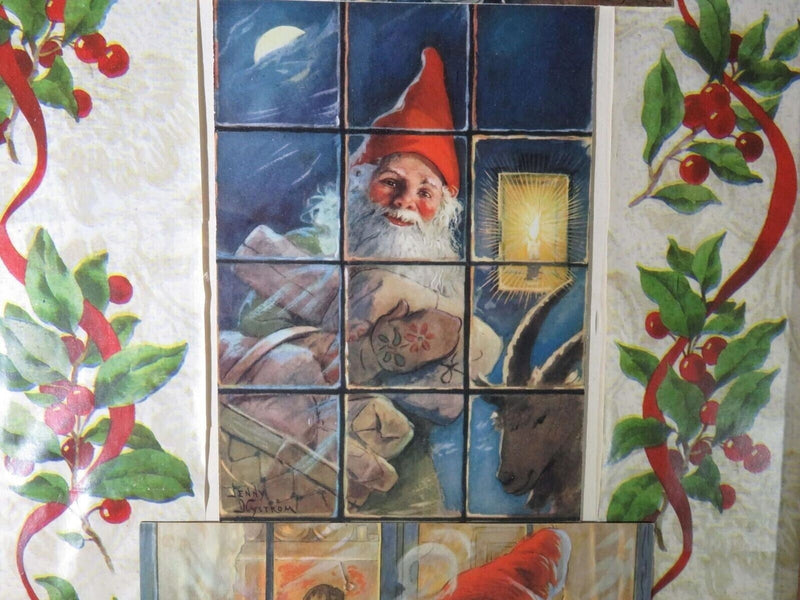 Antique 15.75 x 11.75 Framed Collage of 3 Jenny Nystrom Christmas Postcards Wrap product image for Just Stuff I Sell, clear front view, neutral background, original listing photo, optimized descriptive alt text, centered composition variant 3