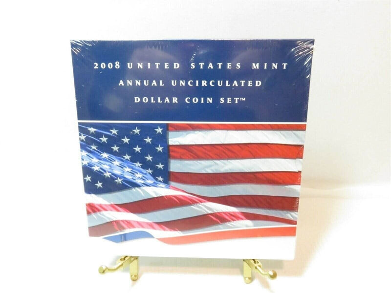 2008 W US Mint Annual Uncirculated Dollar Set W/ Burnished Silver Eagle product image for Just Stuff I Sell, clear front view, neutral background, original listing photo, optimized descriptive alt text, centered composition