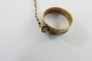 Victorian Child Hand Chain 10K Gold Engraved Ring c1898 Gold-Filled Bracelet