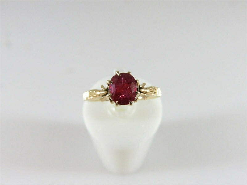 Victorian 14K Gold Ruby Engagement Ring Antique c.1887 Size 4.25 