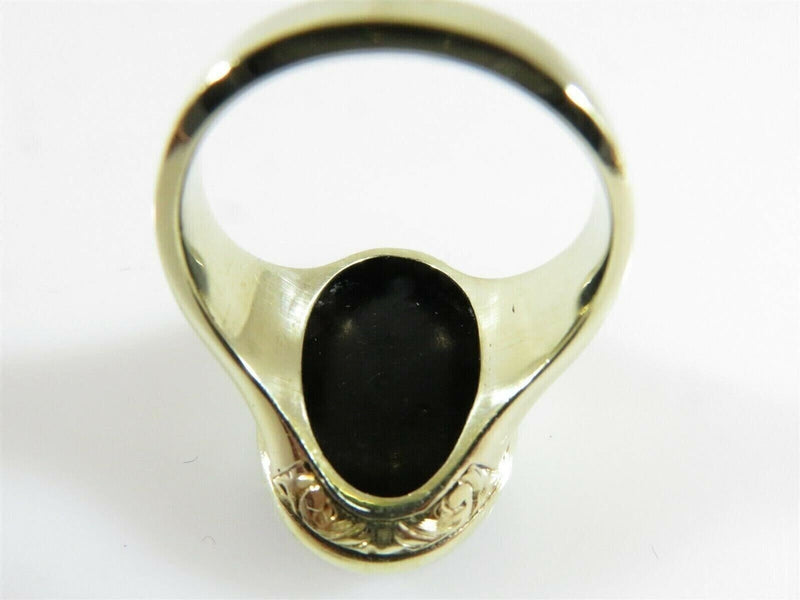 Antique 14K Statement Ring Enameled Leaf Grape Design with Chamfered Band Sz 6 product image for Just Stuff I Sell, clear front view, neutral background, original listing photo, optimized descriptive alt text, centered composition variant 11