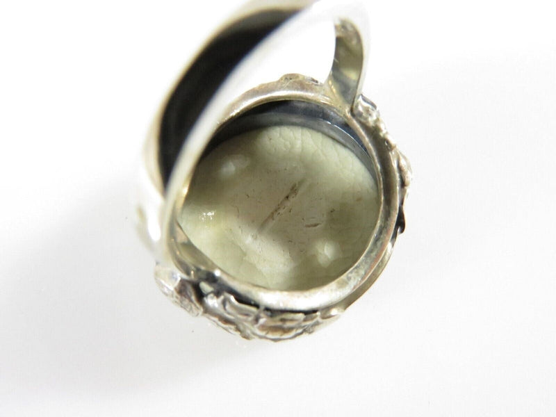 Japanese Satsuma Deity God of Fortune Hand Painted Button Ring Sterling product image for Just Stuff I Sell, clear front view, neutral background, original listing photo, optimized descriptive alt text, centered composition variant 6