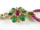 18K Gold 30 Diamond 6 Emerald & Ruby Enhancer With Custom Ruby Necklace product image for Just Stuff I Sell, clear front view, neutral background, original listing photo, optimized descriptive alt text, centered composition variant 11