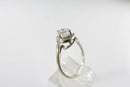 Vintage 10K White Gold Lab Created Quartz Bypass Ring Size 5.5 S-F Inc