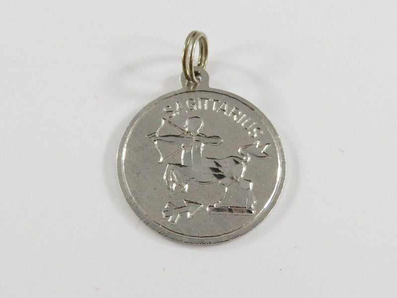 Vintage Sagittarius Brushed & Cut Sterling Silver Coin Charm product image for Just Stuff I Sell, clear front view, neutral background, original listing photo, optimized descriptive alt text, centered composition