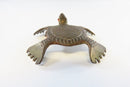 Small Brass Turtle with Little Red Eyes and Scratchy Paws / Vintage